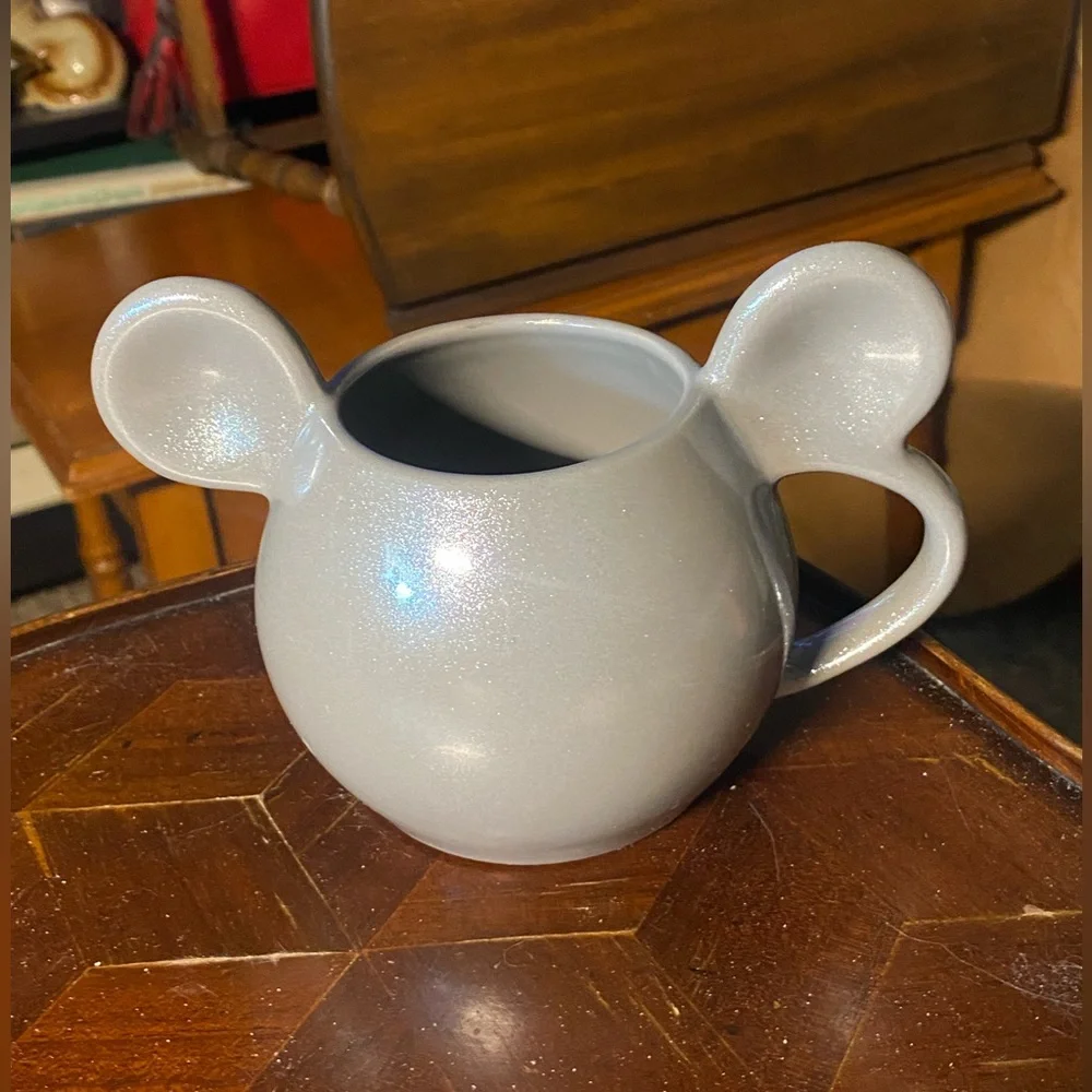 Disney Mickey Mouse Mug Glitter Gray/Silver Tea Coffee Cup